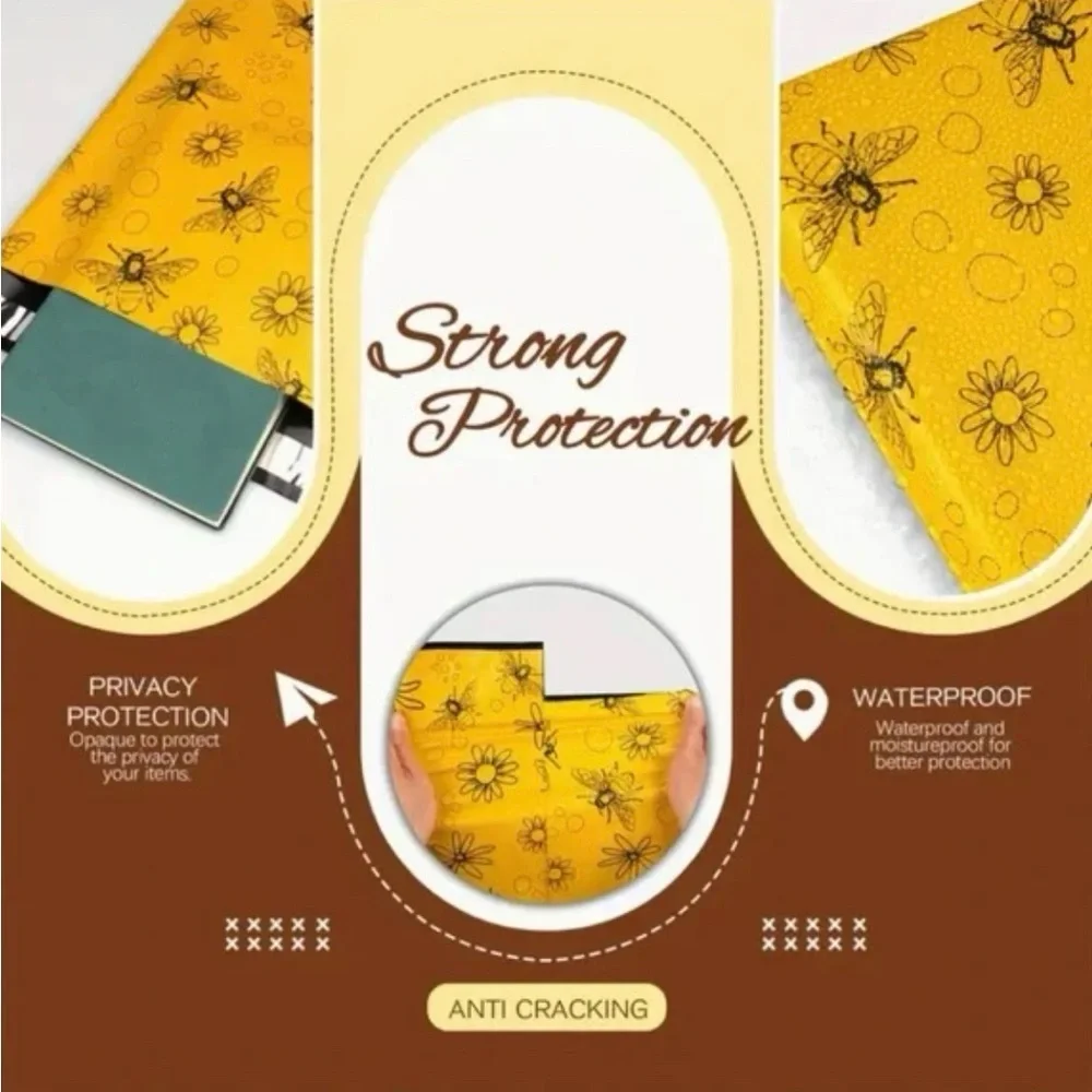 Set of 20   14.5” x 19” Bee Poly Mailers